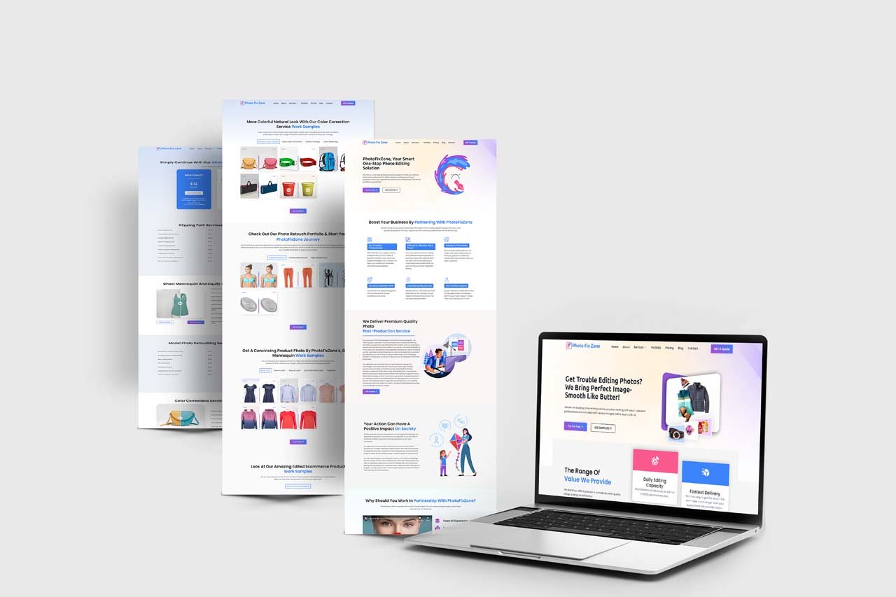 photo fix zone website mockup 