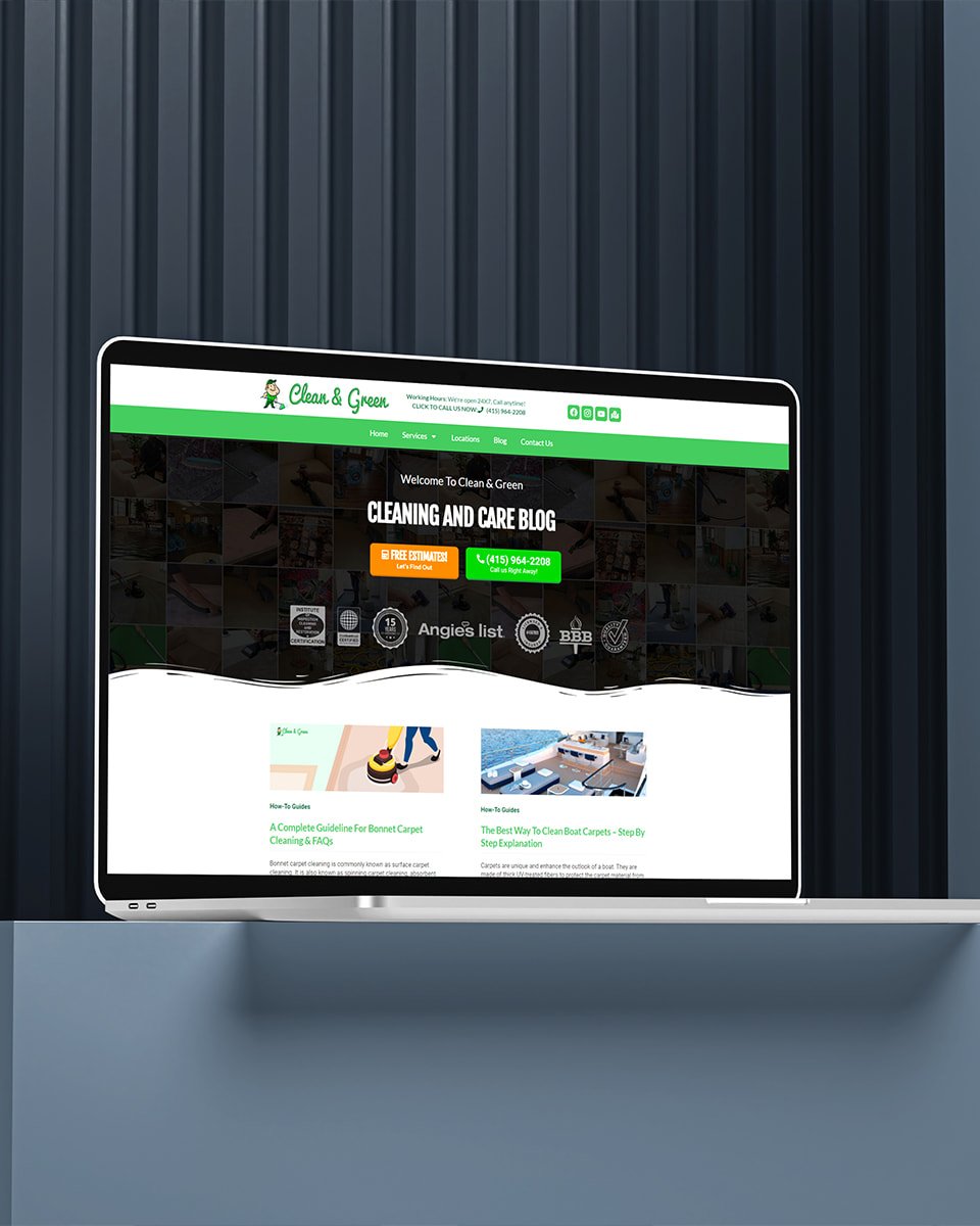 website on laptop screen