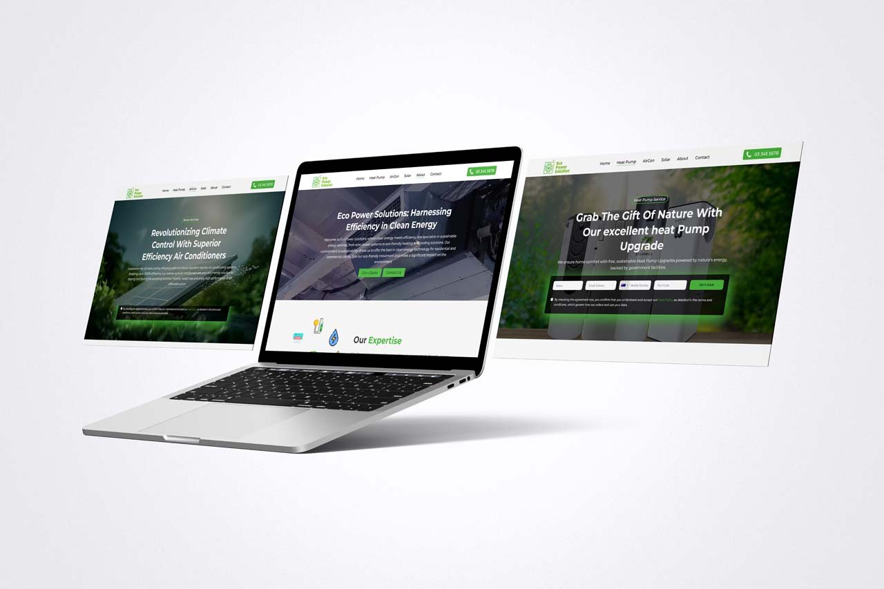 Eco power solutions  web development mockup template