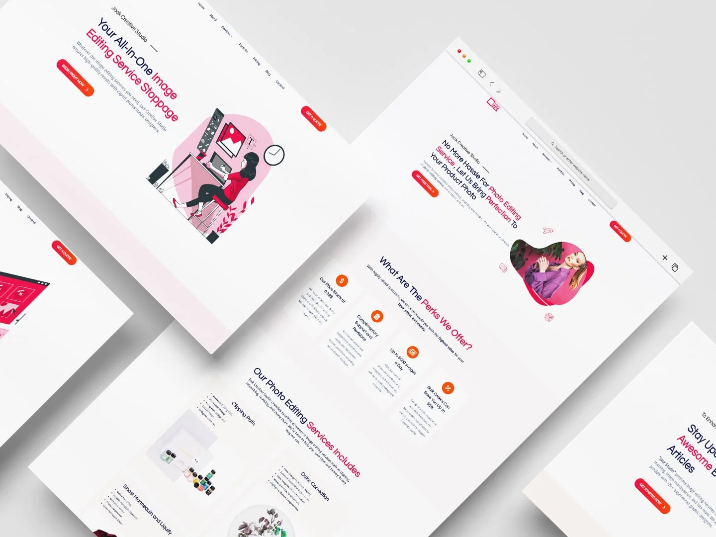 Jack Creative Studio website mockup 