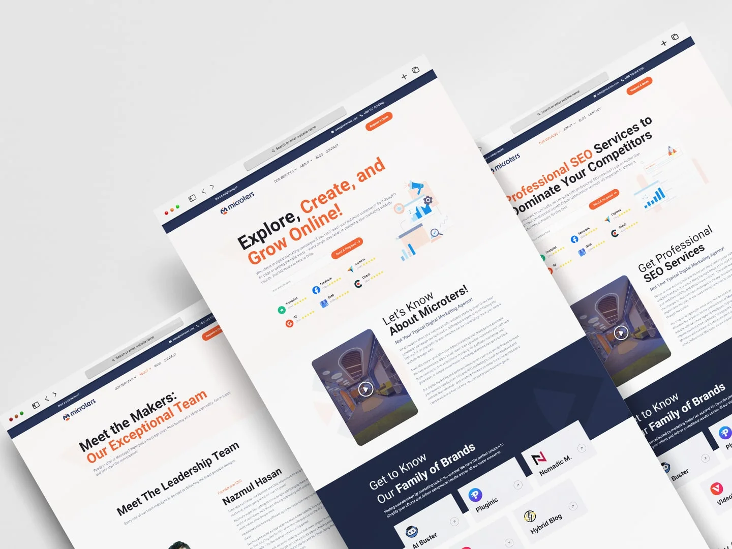 Microters web development mockup template