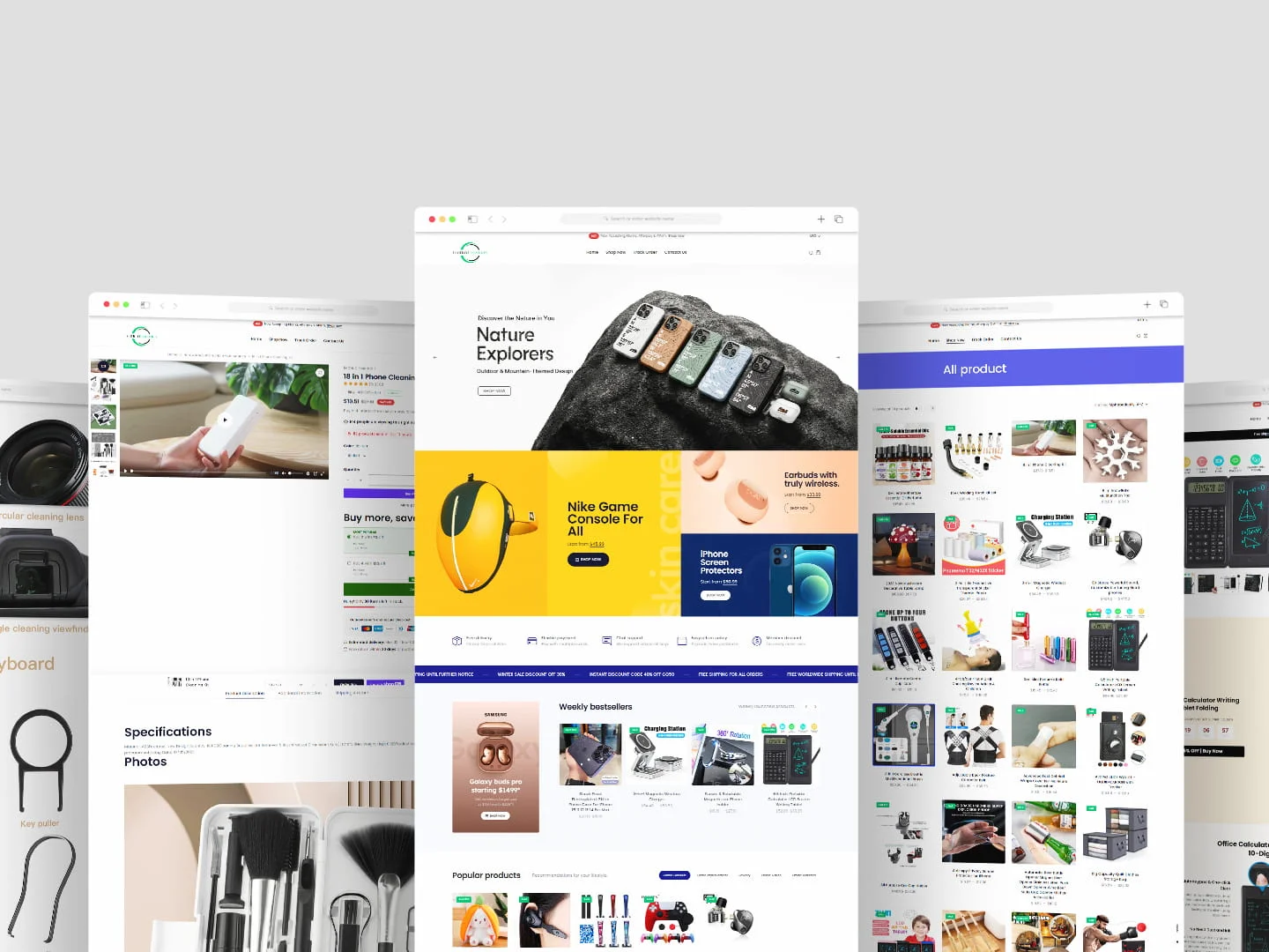 EcoHub Essentials web development mockup template