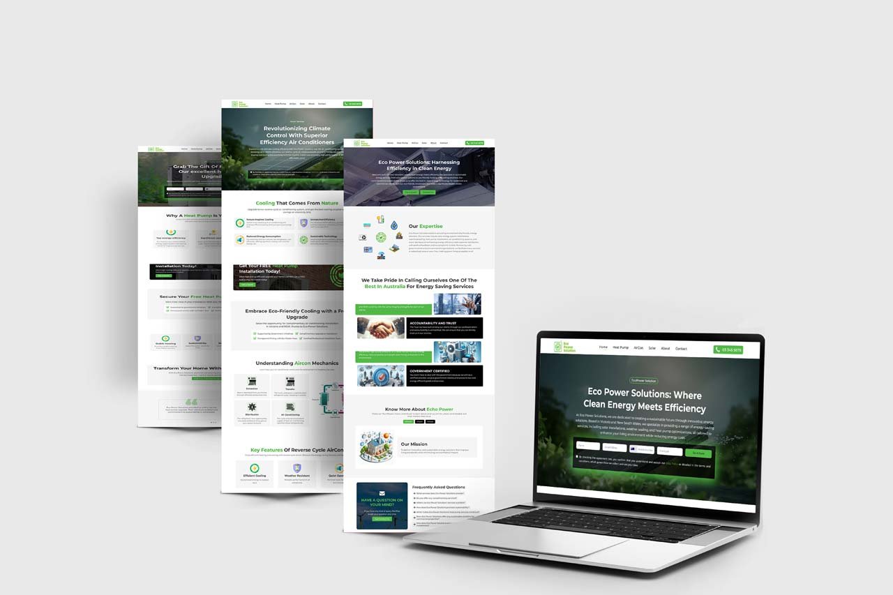 Eco power solutions  web development mockup template