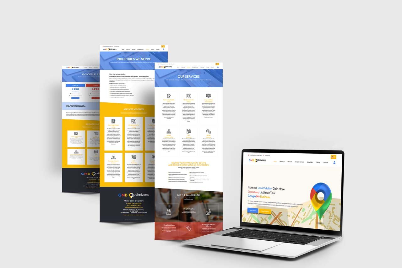 GMB optimizers web development mockup template