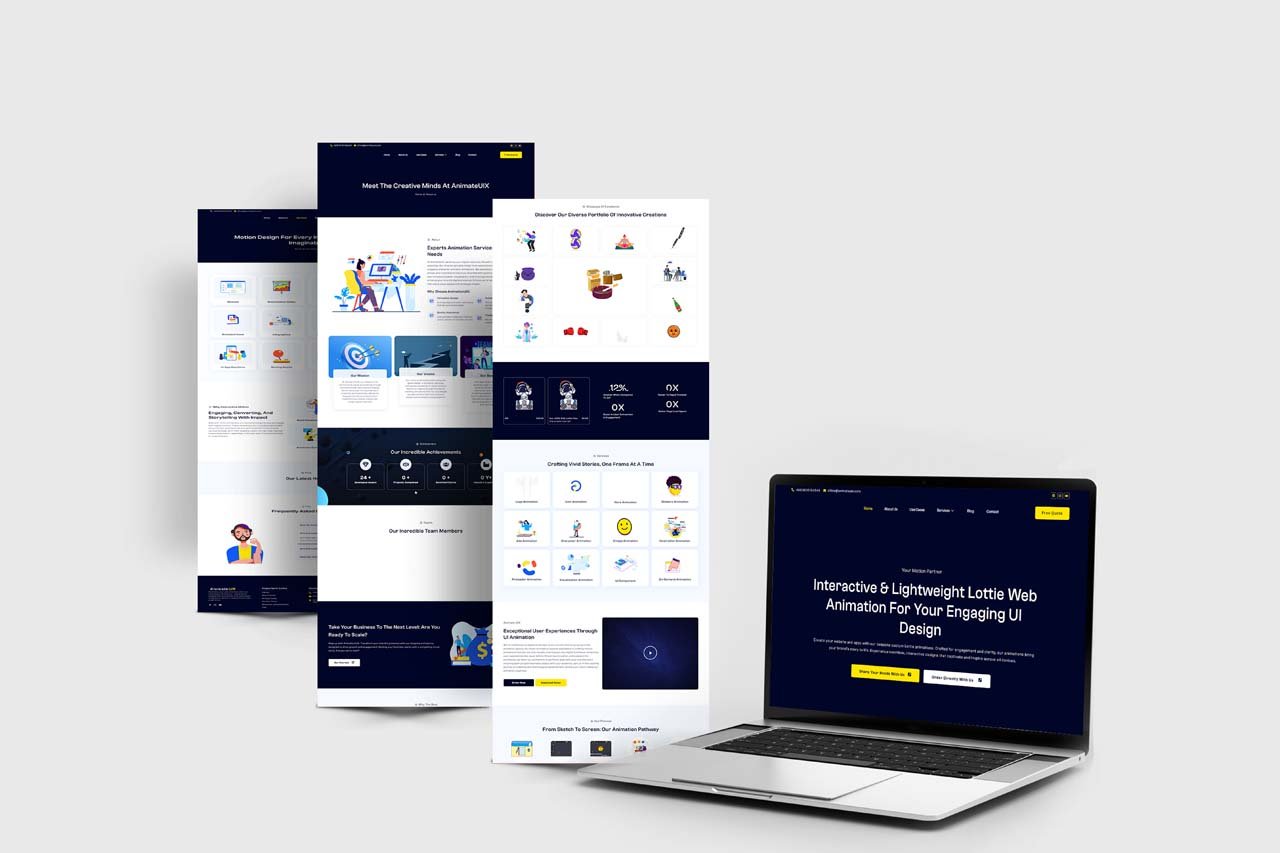 AnimateUIX web development mockup template