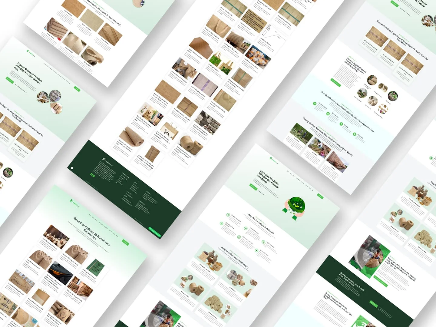 imperial jute site mockup on mobile screen