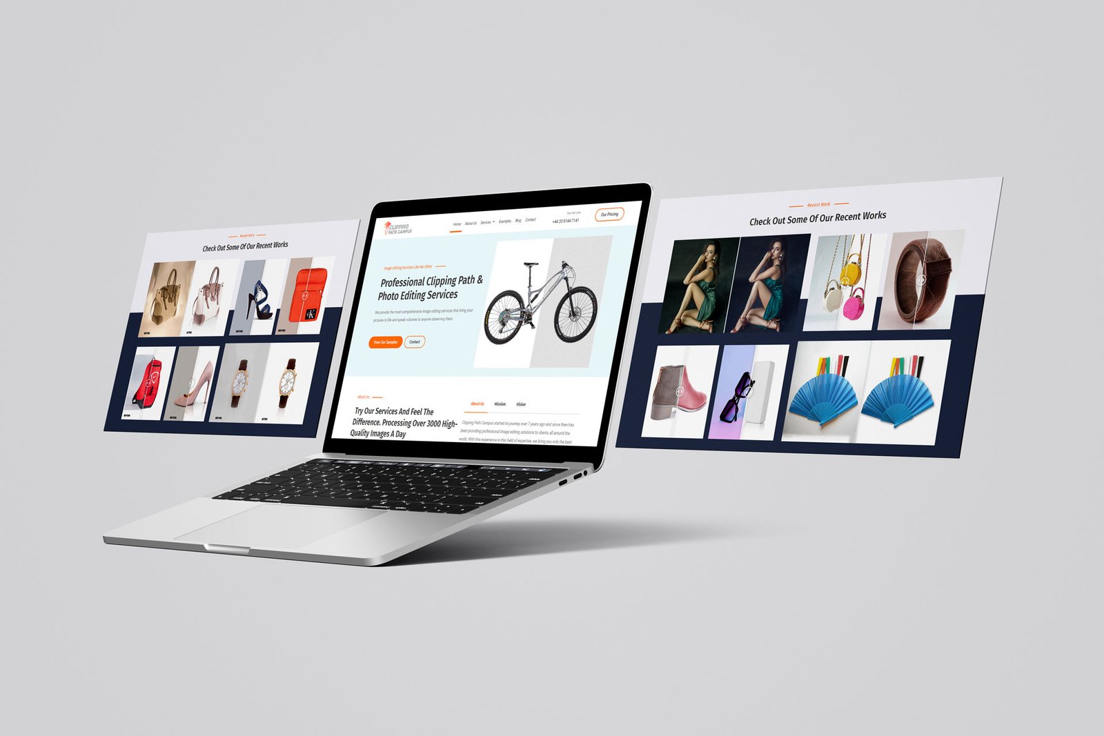 Clipping Path campus web development mockup template