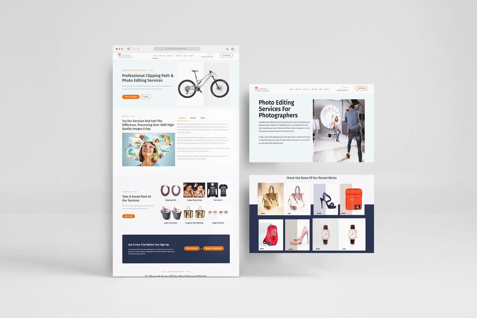 Clipping Path campus web development mockup template