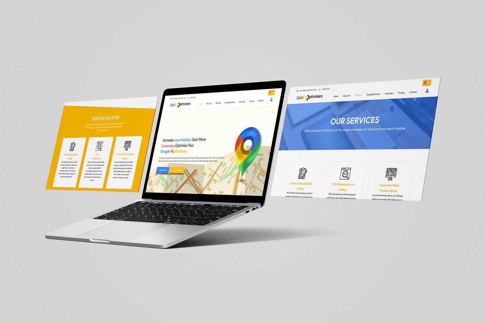 GMB optimizers web development mockup template