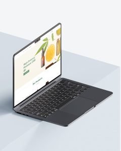 website on laptop screen