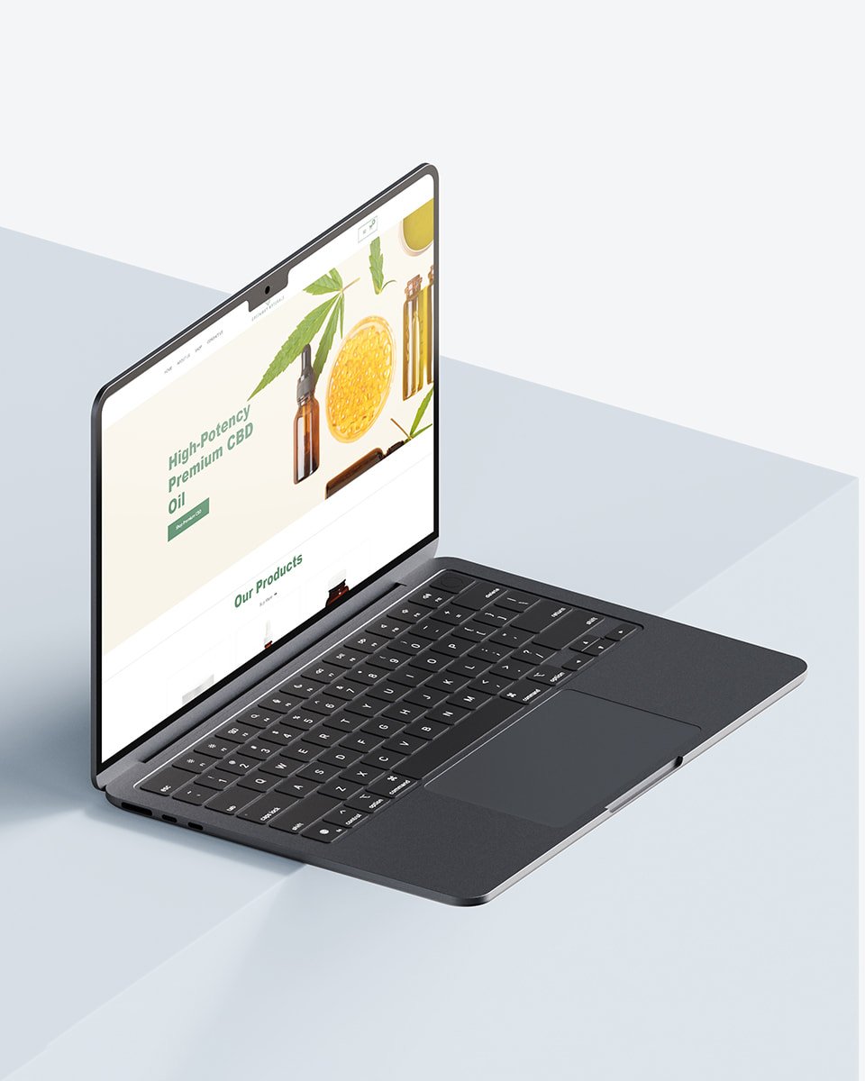 website on laptop screen