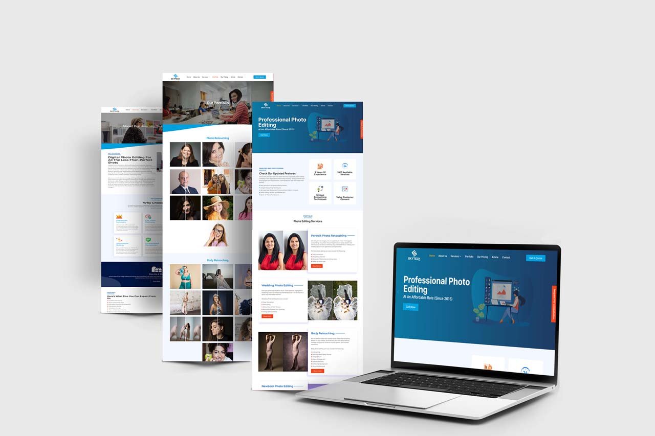 SkyTech Icon web development mockup template