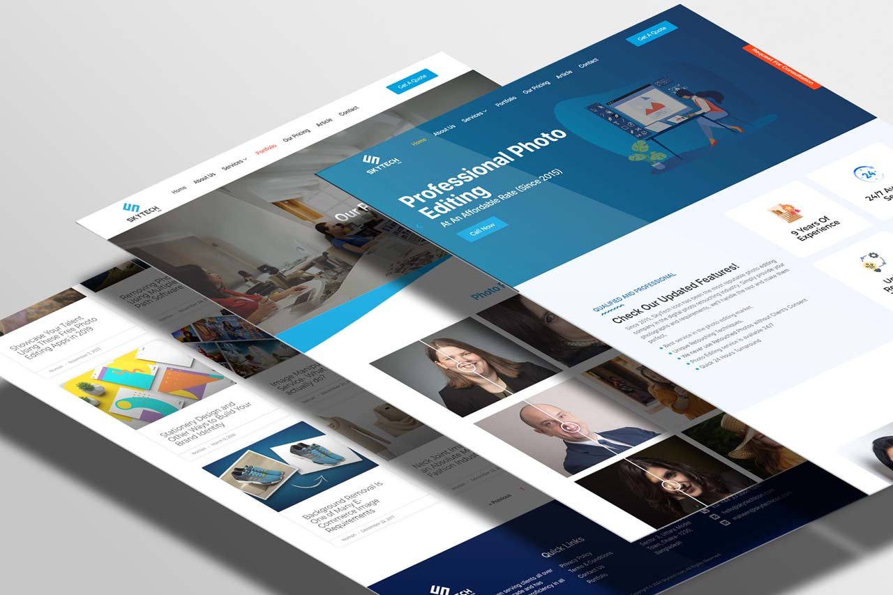 SkyTech Icon web development mockup template