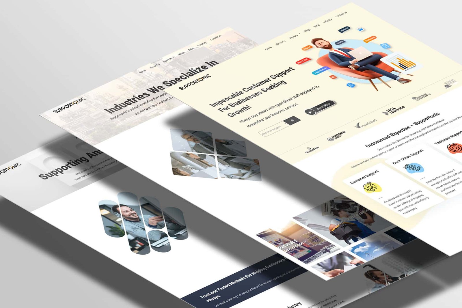 Supportonic web development mockup template