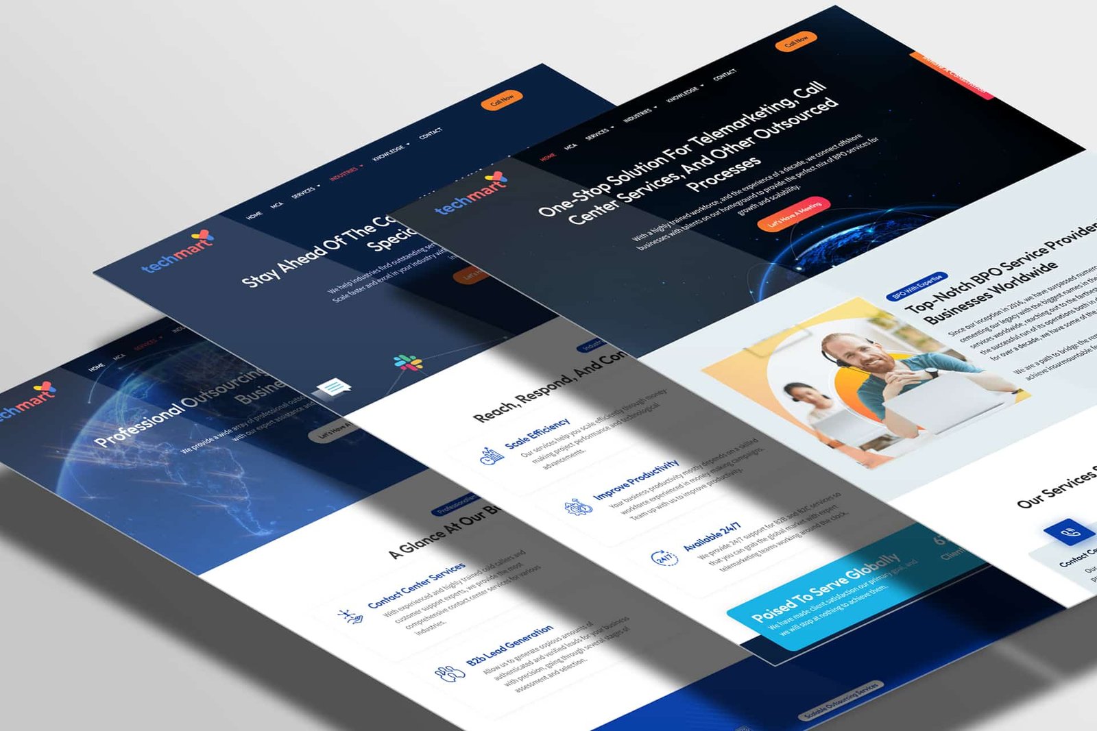 Techmart BPO web development mockup template