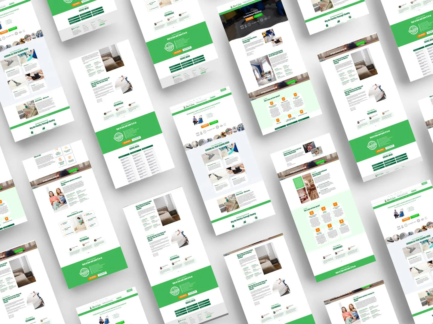 Clean & Green Carpet Cleaning  website mockup 