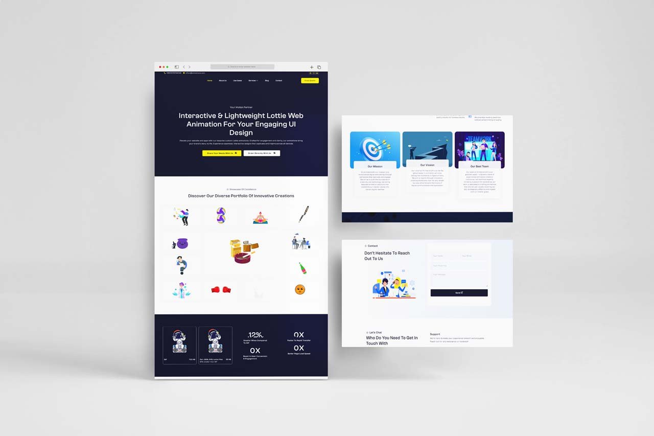 AnimateUIX web development mockup template