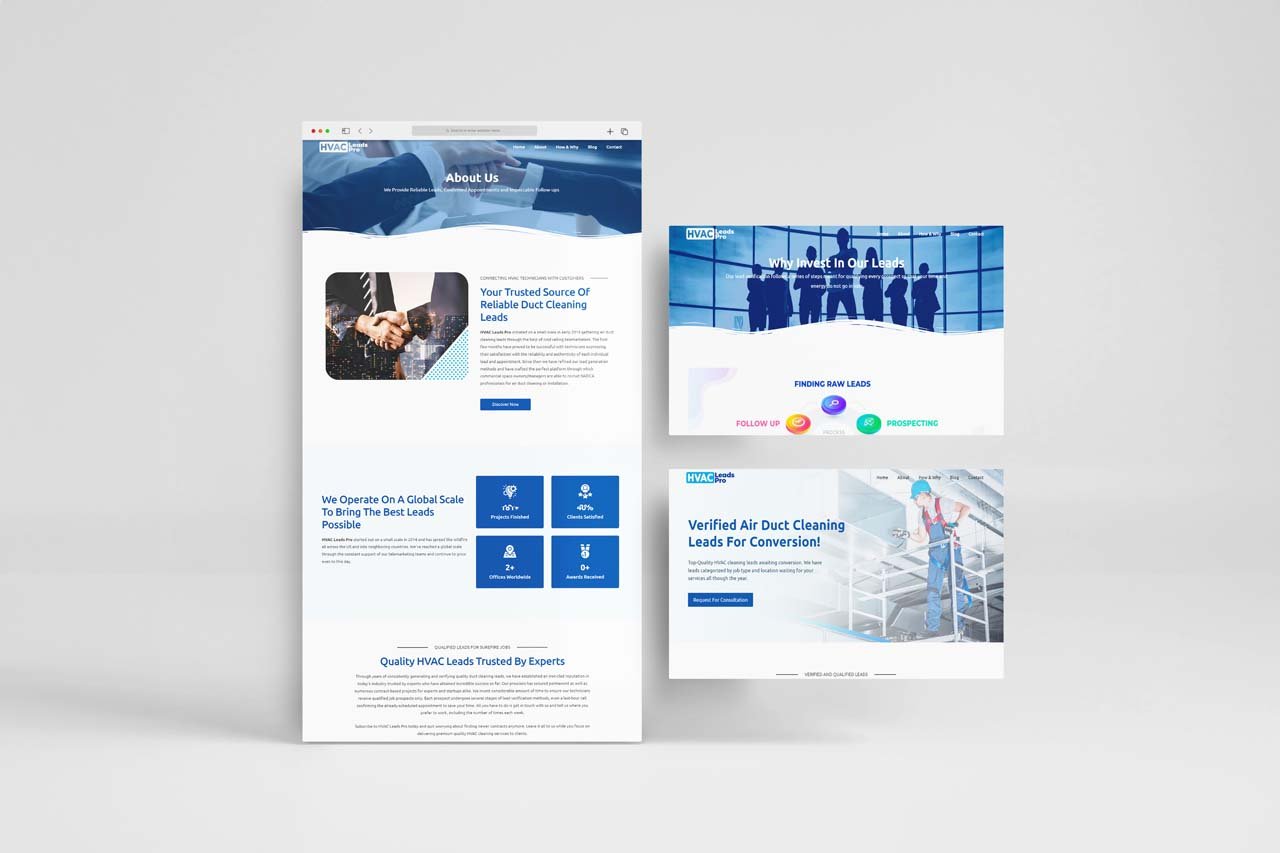 HVAC Leads Pro website mockup  