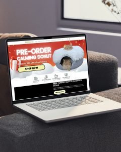 website on laptop screen