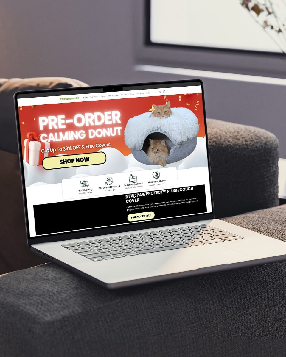 website on laptop screen