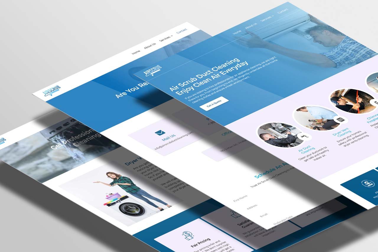 Air Scrub Duct Cleaning web development mockup template
