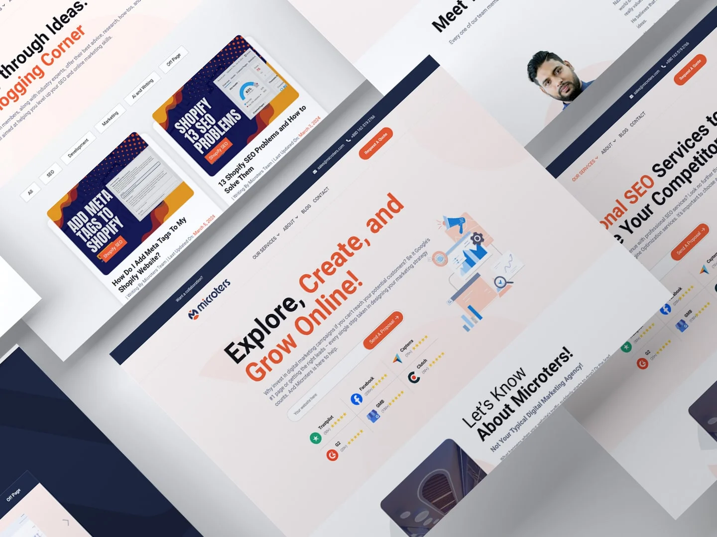 Microters web development mockup template