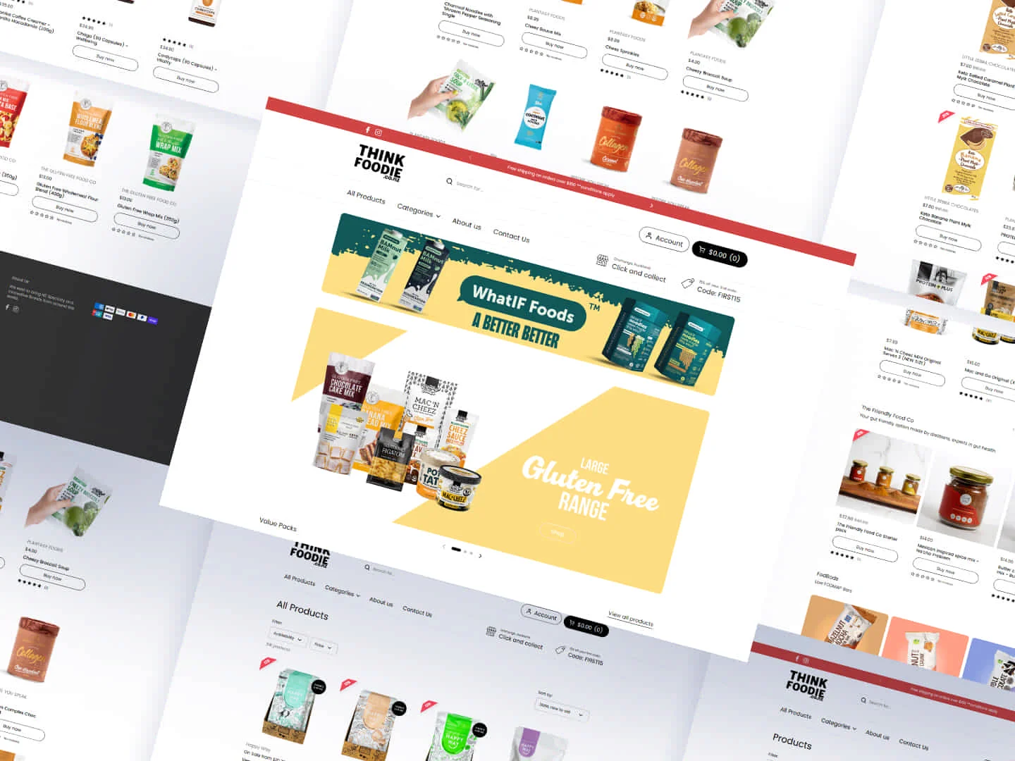 Think foodie website mockup 